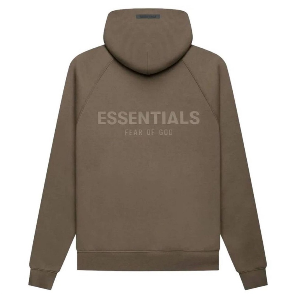 ESSENTIALS Fear of God logo oversized hoodie top sweatshirt wheat